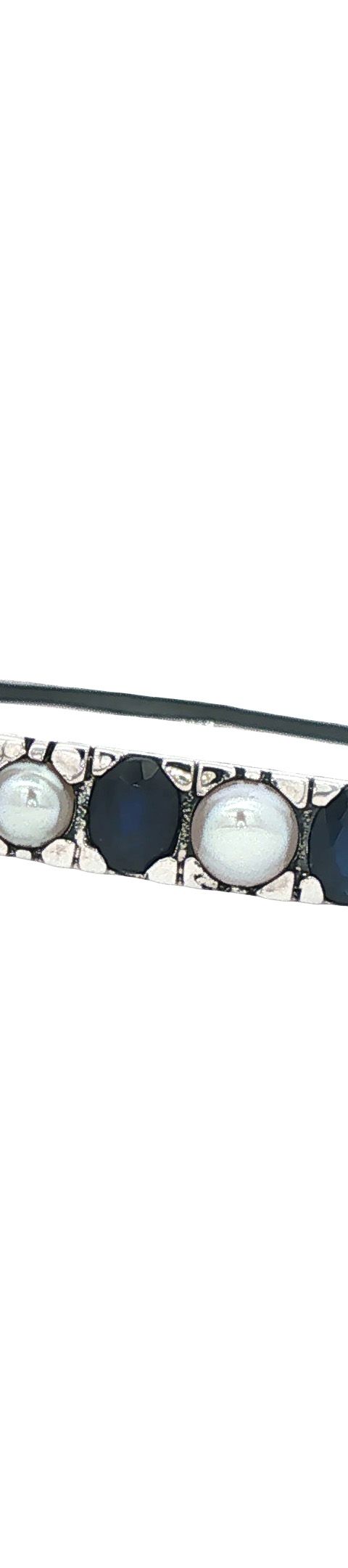 Atelier Sterling Silver Bangle with Sapphire and Pearl